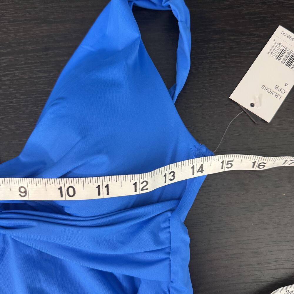 La Blanca Swim Top Womens 4 Twist Front Tankini Adjustable Straps Blue NEW - Picture 7 of 10